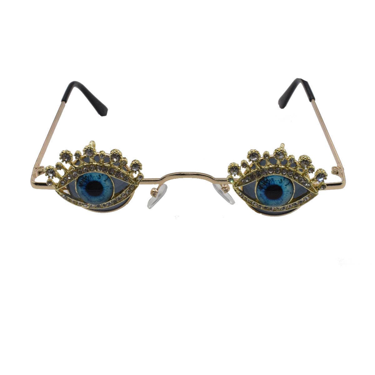 SALINA TRADING INC - Wholesale Sunglasses - Women's - Distinctive Emerald Rhinestone Crystal Punk Sunglasses3