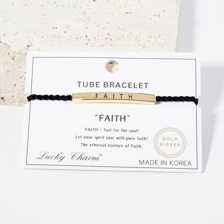 Bracelet à barres tubulaires « Faith » Inspirational Messages pour la vente par OHBOOBA DESIGN
