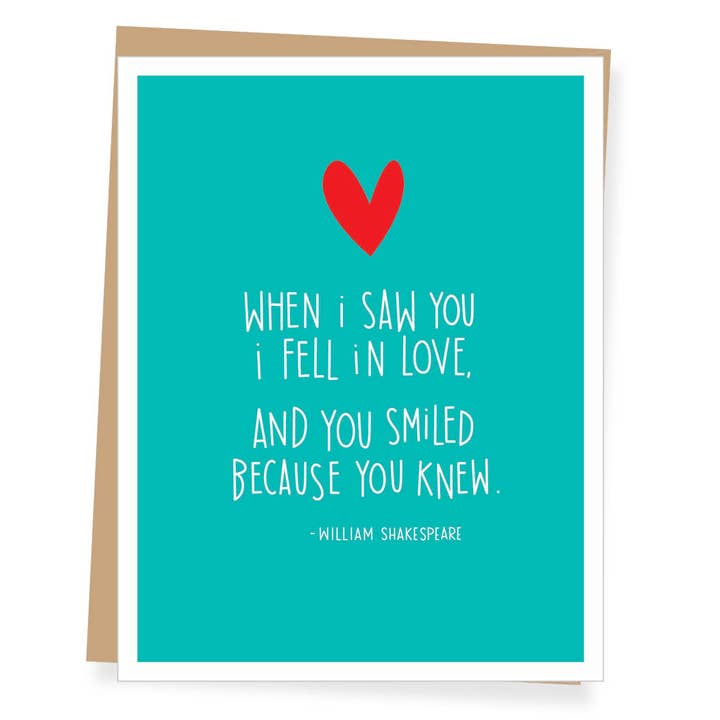 Apartment 2 Cards - Wholesale Love Card - William Shakespeare Quote Love/Anniversary Card