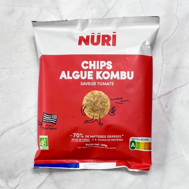 Kombu Seaweed & Tomato Puffed Chips 50g for wholesale by Nüri