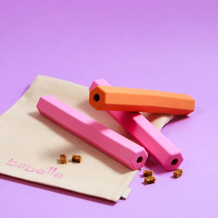 Babelle For Dogs - Wholesale Pet Toy - Dog - The Treat Tube - Pet Enrichment toy - pink5