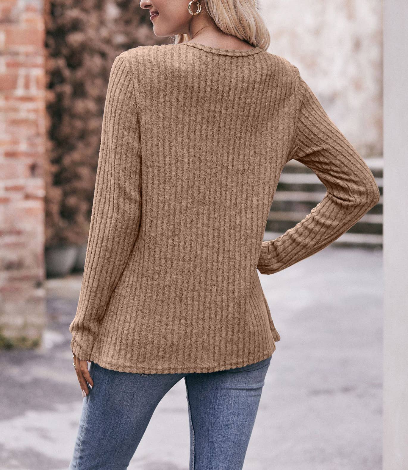 HIDDENBRAND - Wholesale Knit Sweater - Women's - Women's Round Neck Solid Color Sweater17