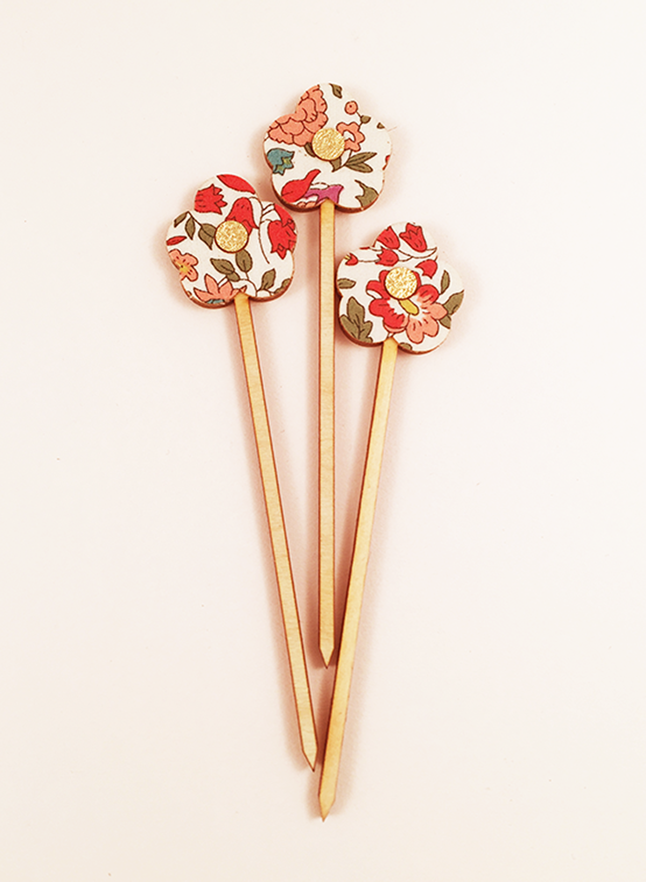 Eleanor Moss Studio - Wholesale Cake/Cupcake Topper - Flowers Danjo Liberty of London Set of 3 Cake Toppers1