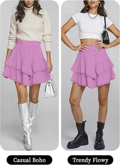 Suhkasana - Wholesale Skirt - Women's - Women's High-Waist Layered Cake Skirt – Summer Casual Mini Skirt45