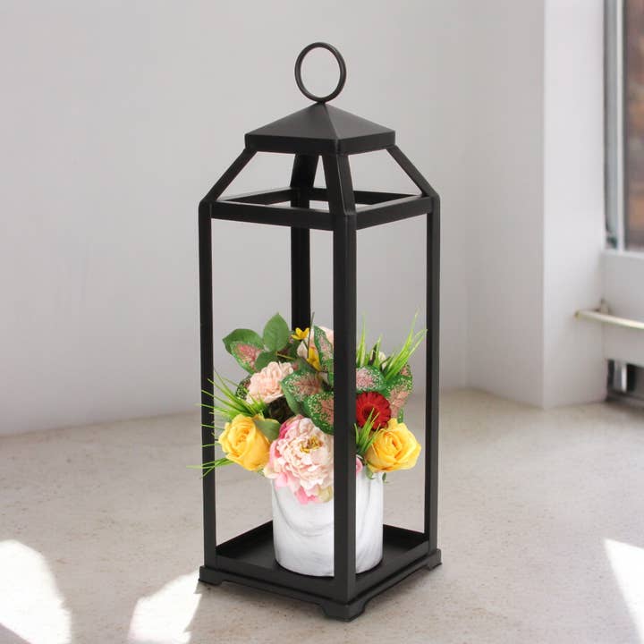 Cheungs Home Decor - Wholesale Lantern - Novara Tapered Square Top Metal Lantern