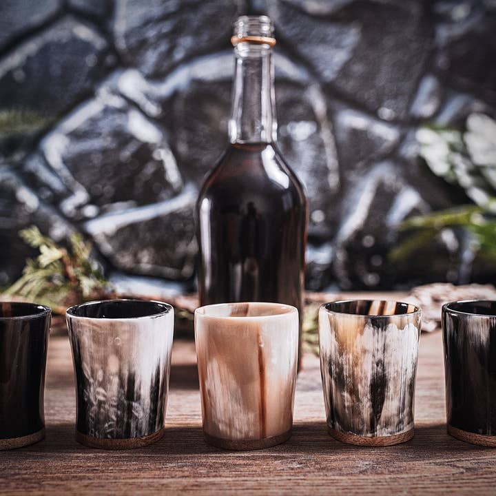 Norse Tradesman - Wholesale Shot Glass - Horn Shot Cups (5-pack)5