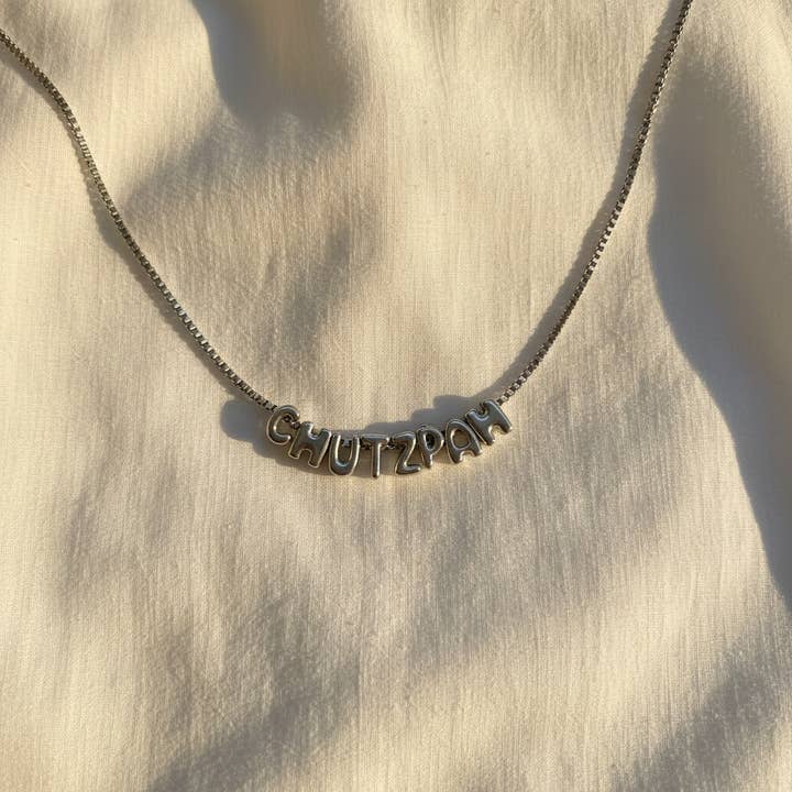 Collar de Letras de Burbuja Chutzpah para venta al por mayor de Mamaleh Jewelry