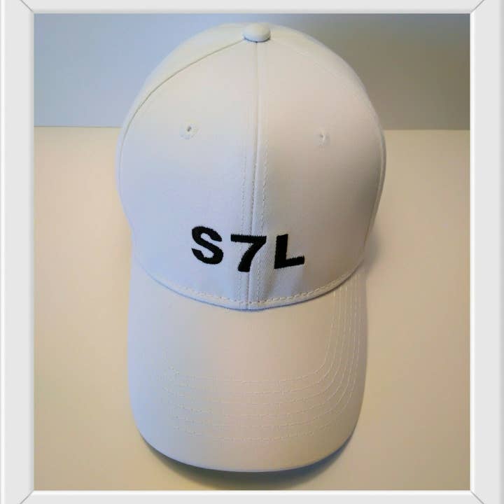 Refined cotton baseball cap white with black embroidey for wholesale by AOAN