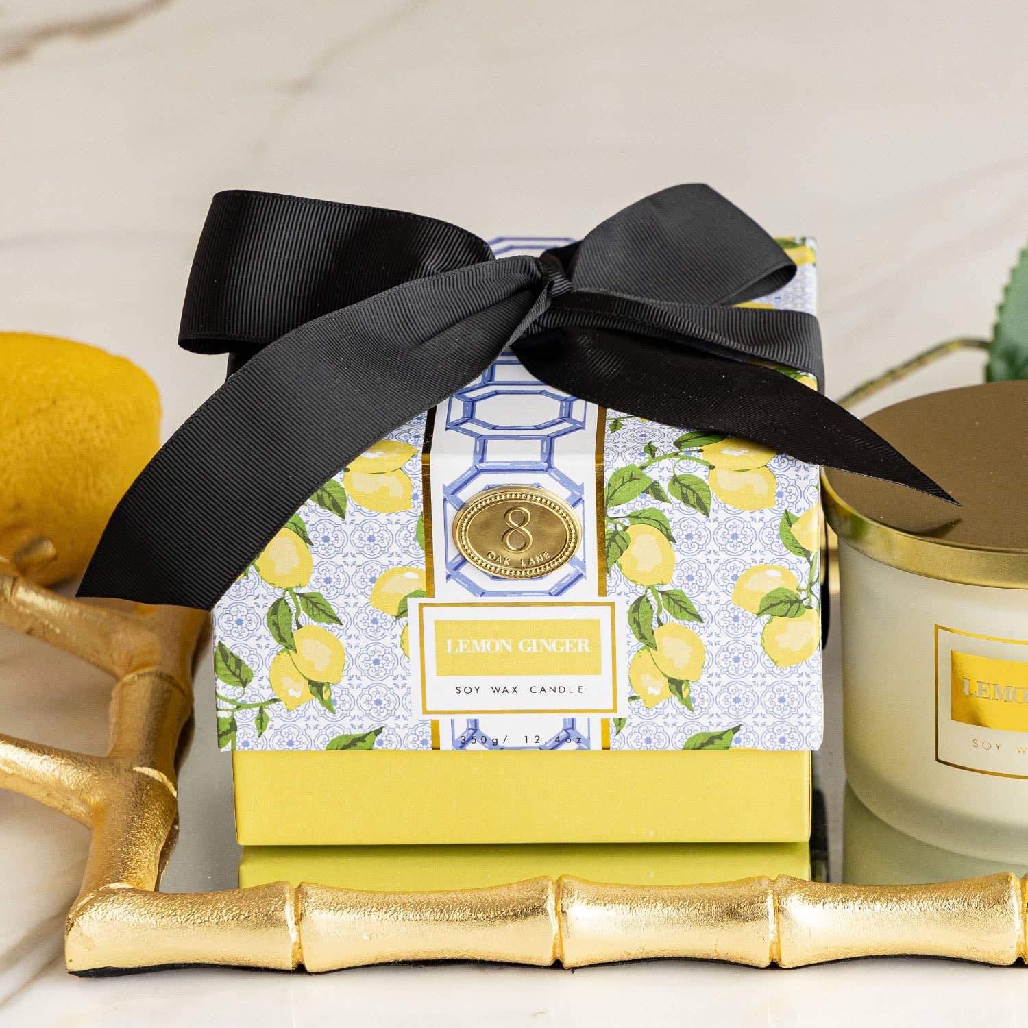8 Oak Lane - Wholesale Votive Candle - Lemon Ginger 3-Wick Boxed Soy Wax Candle1