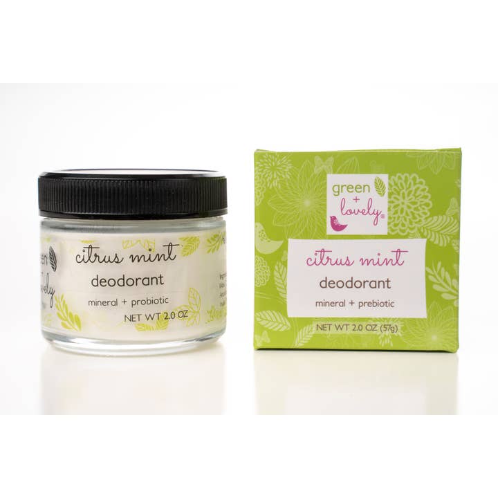 Citrus Mint Deodorant - Mineral + Prebiotic + Vegan for wholesale by green + lovely