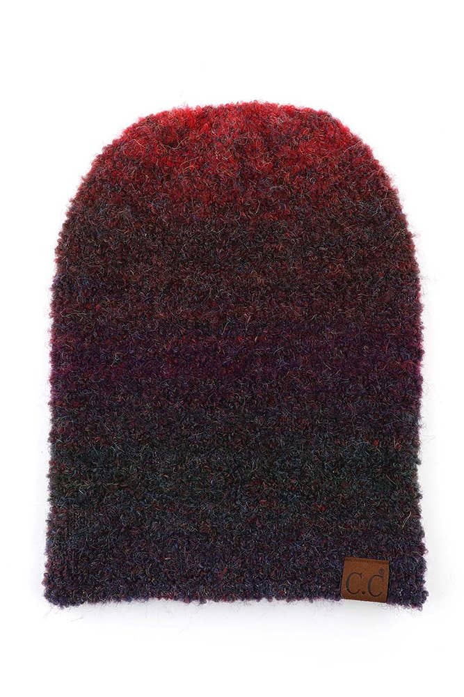 Hana - Wholesale Beanie - Women's - C.C Multi Color Ombre Mohair Cuff Beanie11