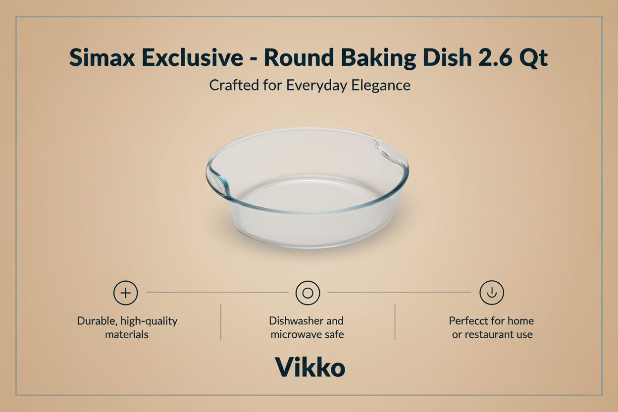 Kadra Kitchenware - Wholesale Baking Dish - Simax Exclusive - Round Baking Dish 2.6 Qt3