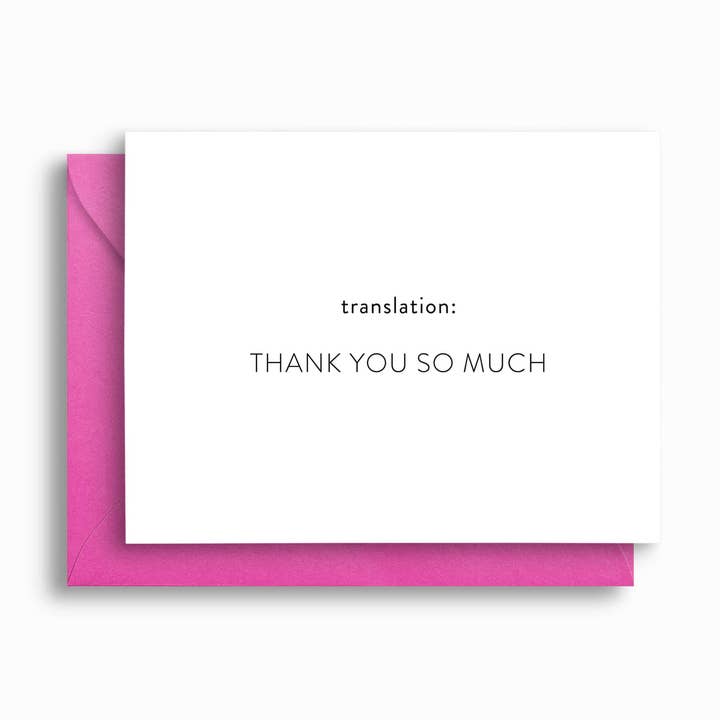 Pink 'Thank You So Much' Notecard Set - Box of 12 for wholesale by Annabel Reese