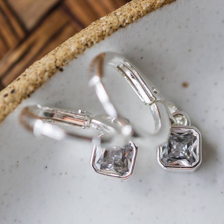 Prism Hoops-clear for wholesale by Glee Jewelry