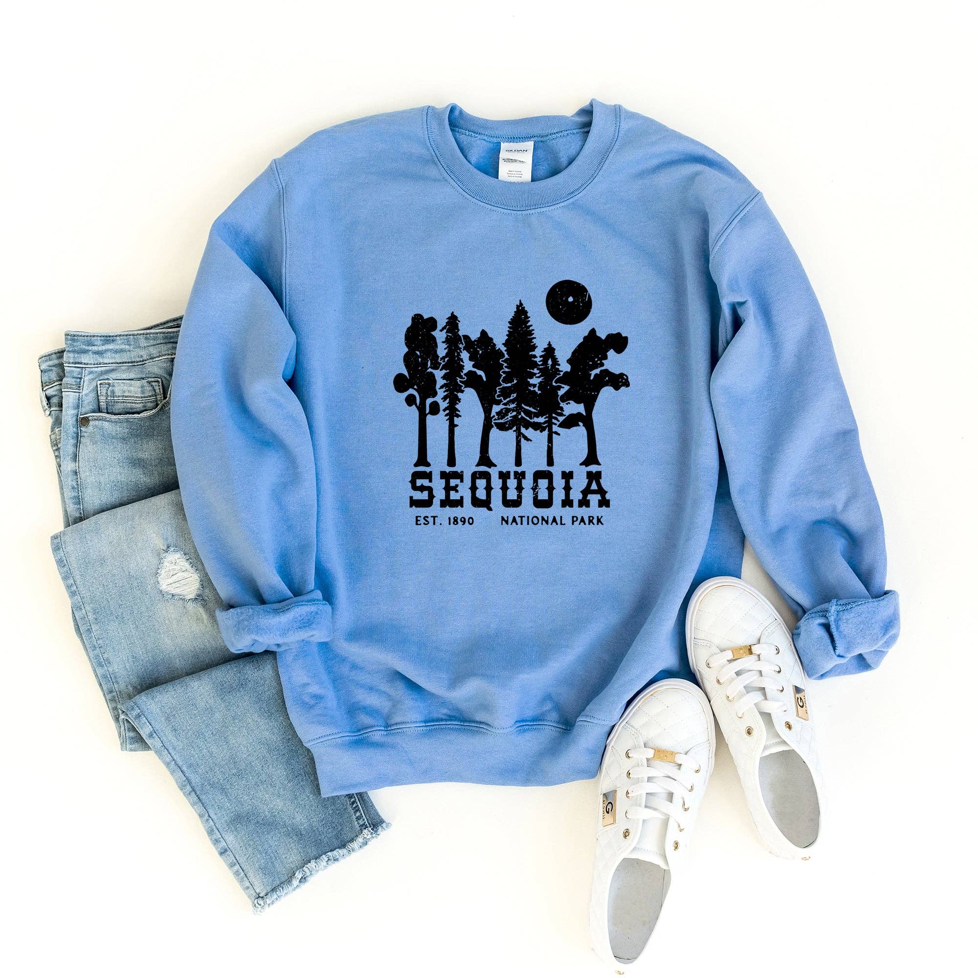Olive And Ivory Wholesale - Wholesale Graphic Sweatshirt - Women's - Vintage Sequoia National Part | Sweatshirt2