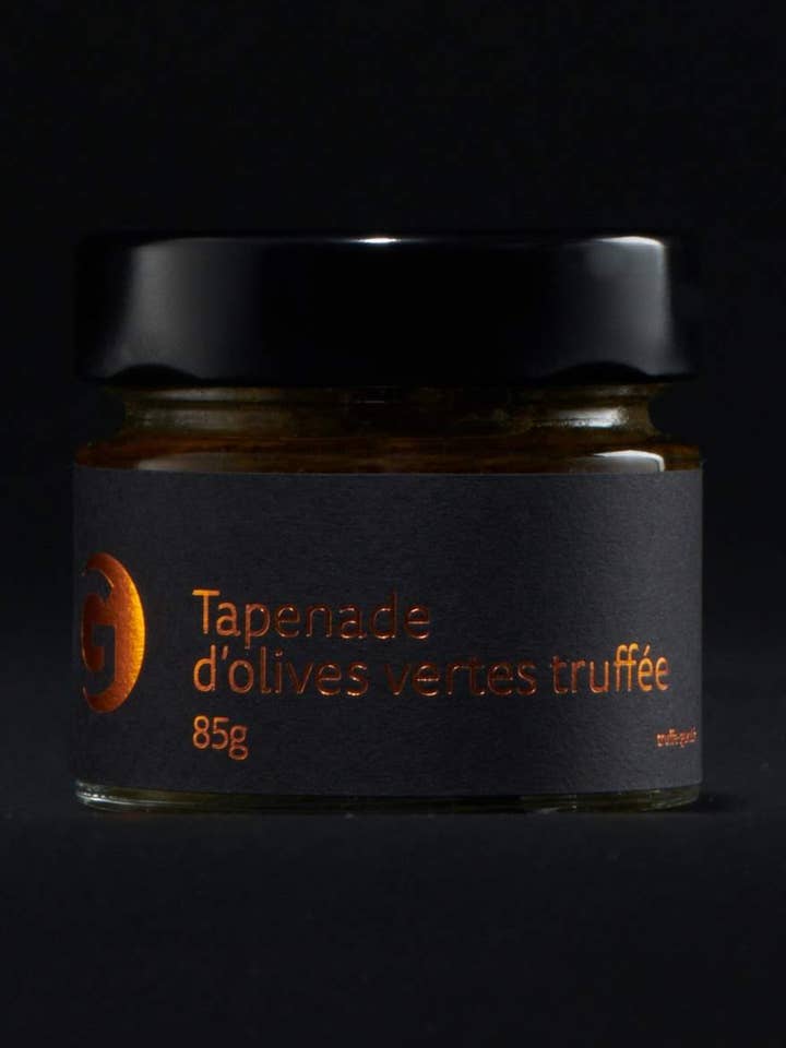 Green olive tapenade truffled with black truffle 8% for wholesale by GAZEL