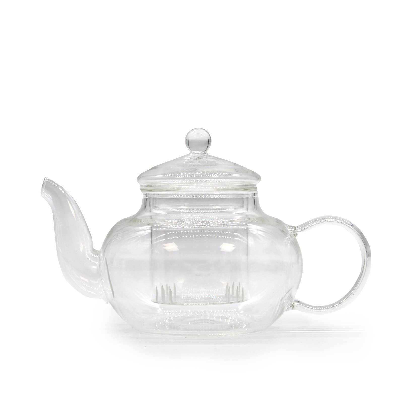 Clear Glass Teapot with Infuser for Loose Leaf Tea 400ml Hexagon Vintage Pot 