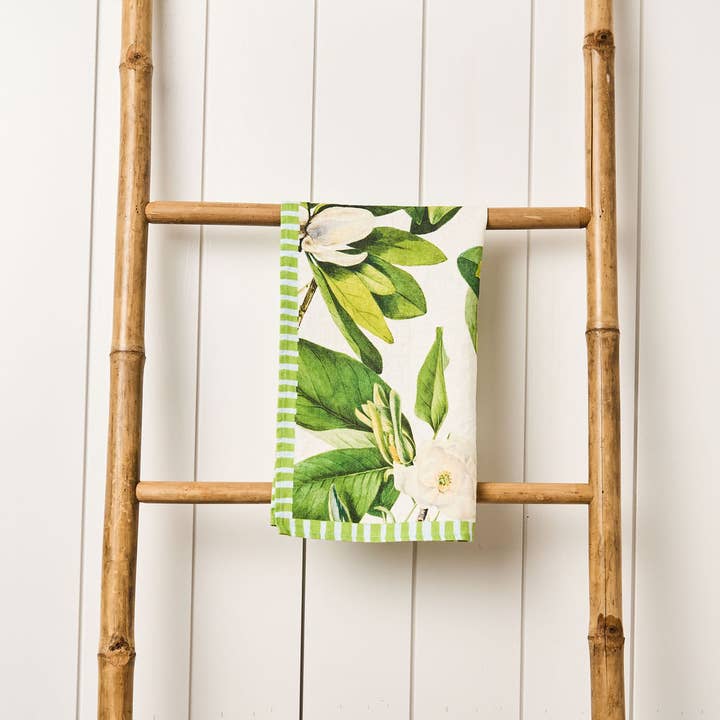Tea Towel - Pure Linen - Magnolia White - Vibrant Kitchen Textile for wholesale by Tam Tam Paper & Cloth
