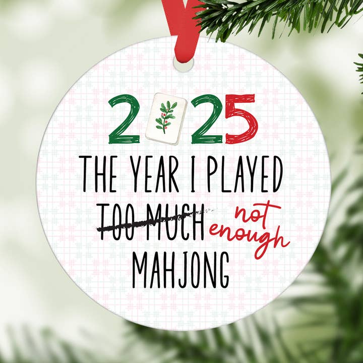 Ornement de Noël Mahjong Année Ornement Preppy Dé Ornement Mahj pour la vente par Canary Road