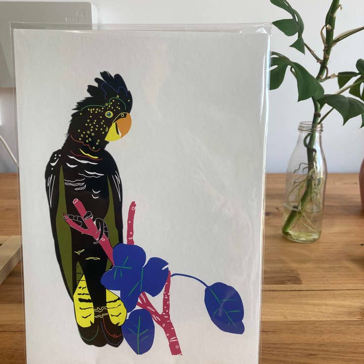 Stampe d'archivio sostenibili in edizione limitata - Black Cockatoo per la vendita all'ingrosso da parte di Subgreen Gallery