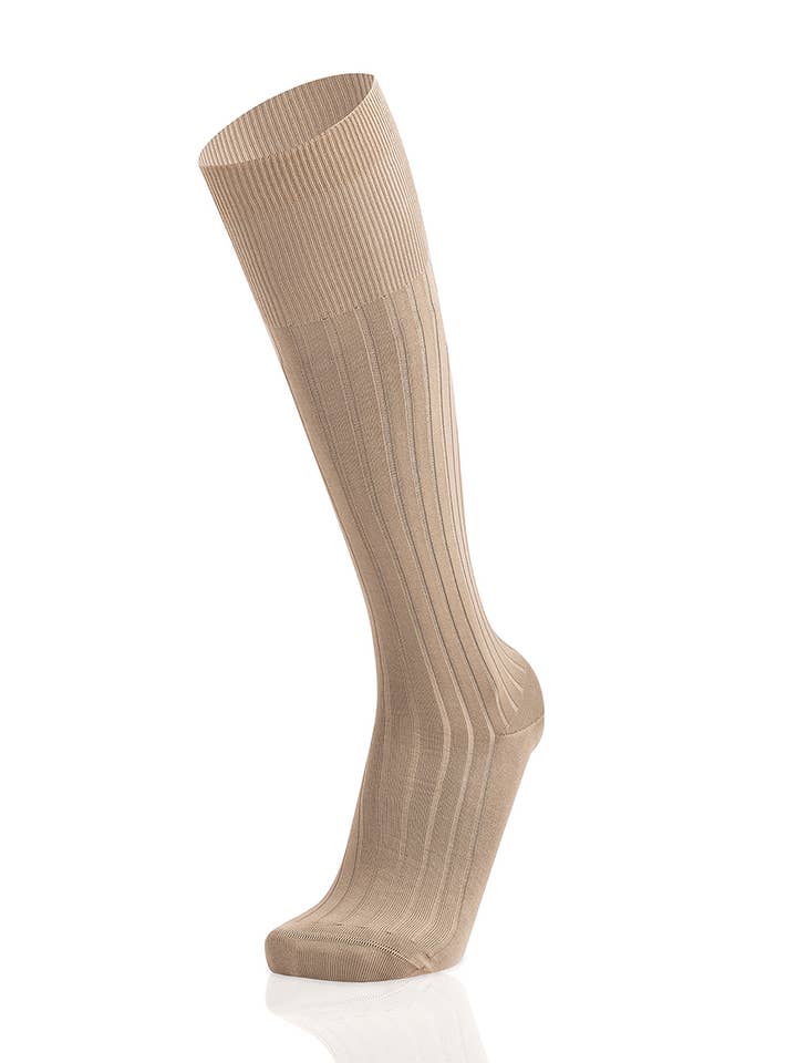 Canalé Beige à Haute Genou Fil D'Écosse pour la vente par WestMister