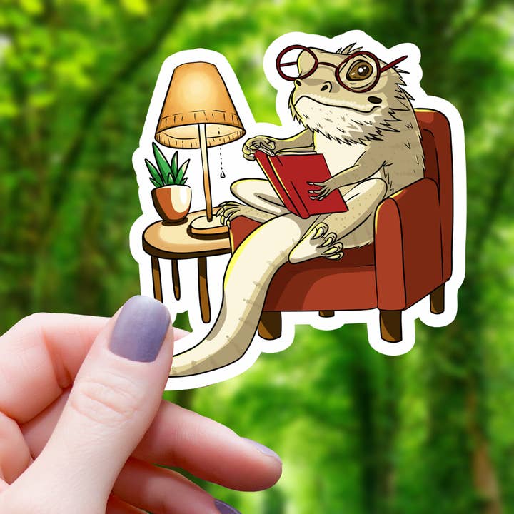 Mimic Gaming Co - Wholesale Sticker - Lizard Reading A Book Sticker