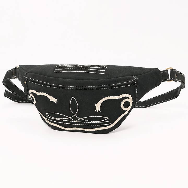 ADBGA668 Western Genuine suede Belt Bag with Rope Embroidery-Rodeo Waist Pack for wholesale by LS Western