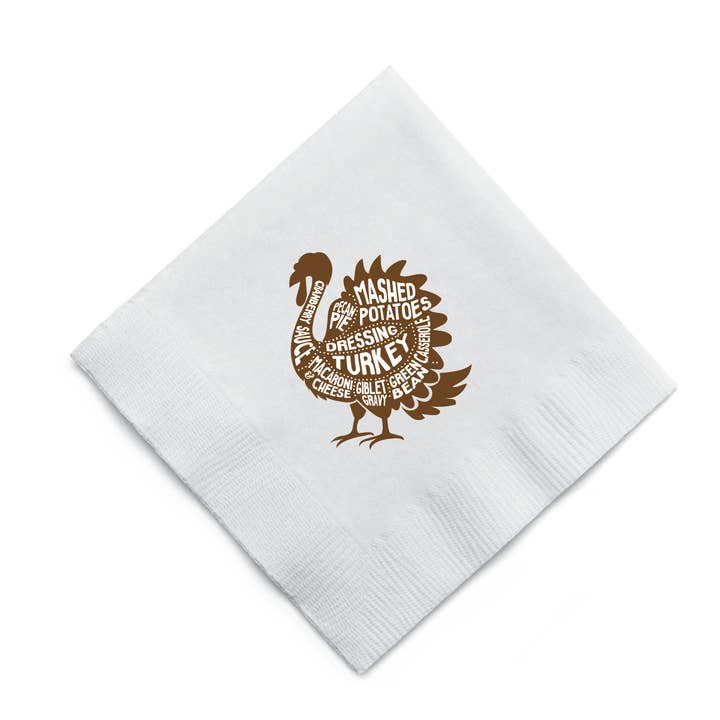 MADdesign - Wholesale Disposable Napkin - Thanksgiving Turkey Cocktail Napkins