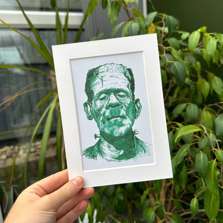 Frankenstein's Monster A6 Print for wholesale by Lucy Locks Art