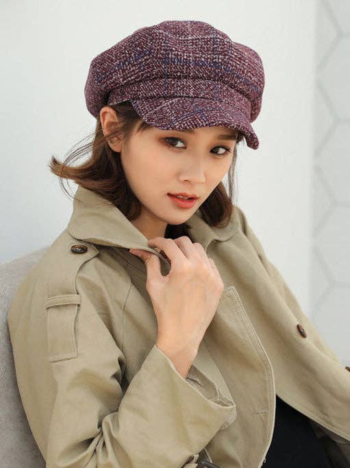 Ekartini – Großhandel Baskenmütze – Damen – Vintage-Karierter-Baskenmütze2