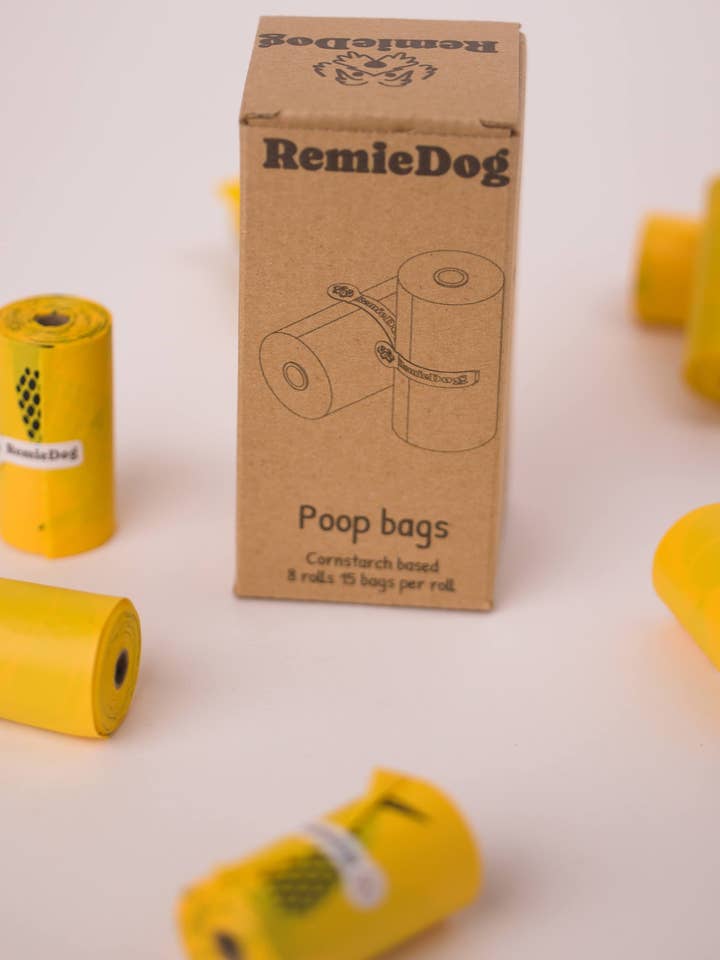 Standard Compostable Dog Poop Bags - 8 Pack for wholesale by RemieDog