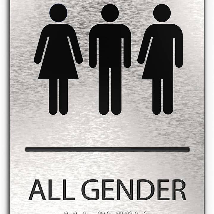 Cartello ADA Toilette | Alternativa per tutti i generi | 15,2 x 22,9 cm per la vendita all'ingrosso da parte di Vizilok