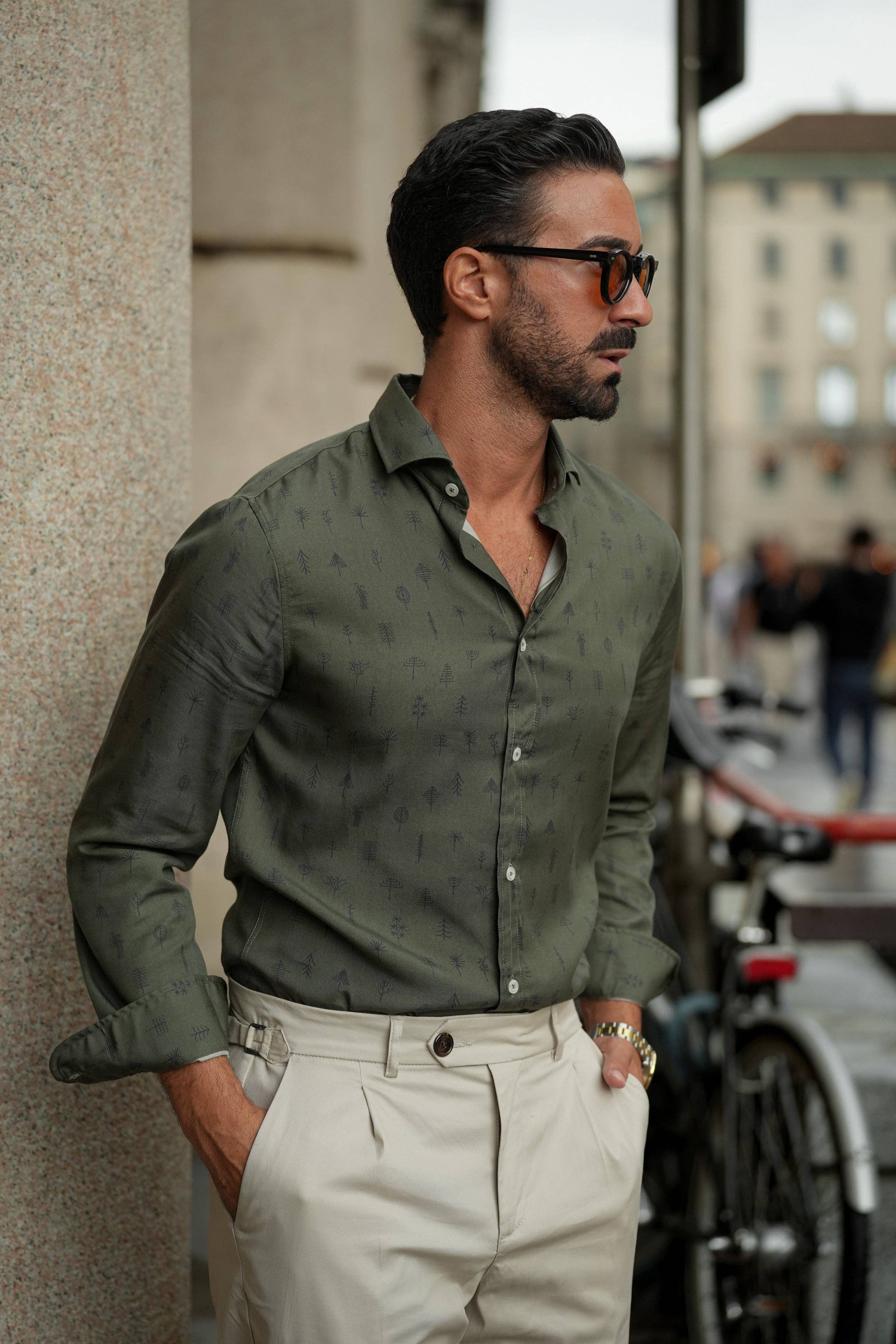 DONATO – wholesale Buttoned-down shirt – Men's – SHIRT PATTERNED STROKES2