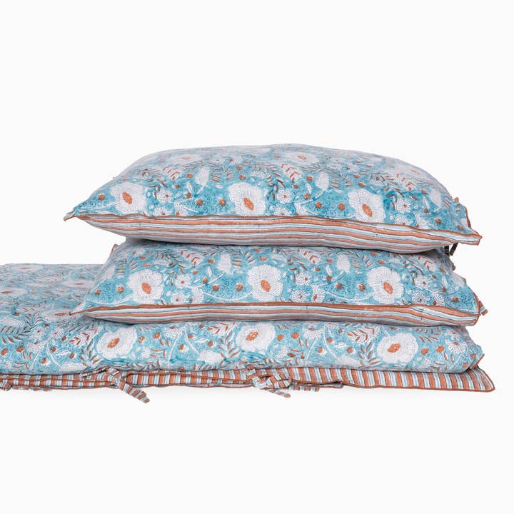 Mable Blue Linen Mabel Duvet Cover-Blue for wholesale on Faire