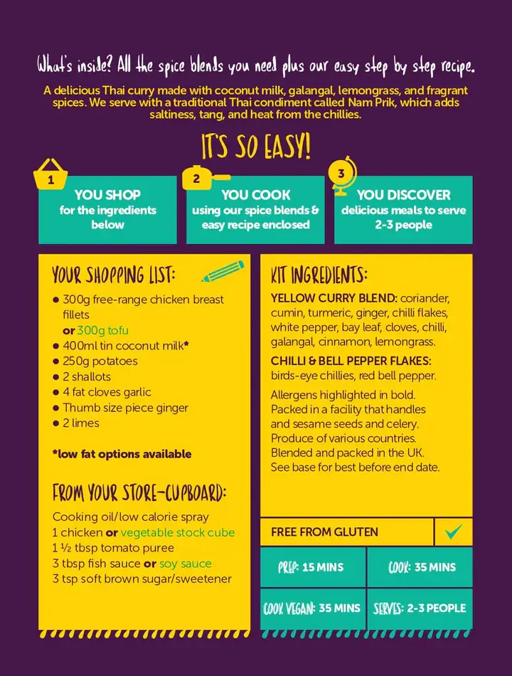 The Spice Sultan – wholesale Dried spice mix – Thai Yellow Curry with Nam Prik1