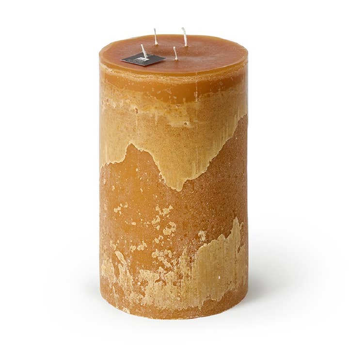 BIDKhome - Wholesale Pillar Candle - Pillar 4-Wick Super Candle 7.5"x11.8" Chamois0