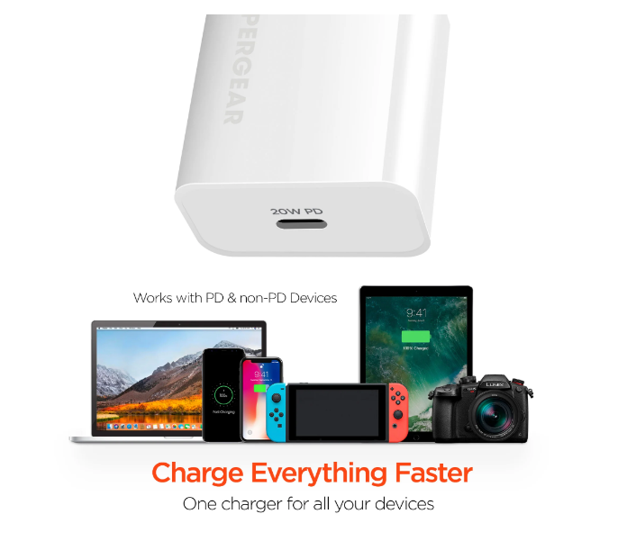 JupiterGear Home - Vente Chargeurs portables - Chargeur secteur HyperGear USB-C DP 20 W5