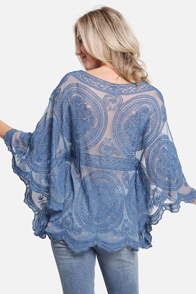 Fashion City - Wholesale Swim Cover Up - Women's - Women's Floral Pattern Drawstring Cover Up4