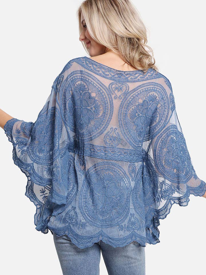 Fashion City - Wholesale Swim cover-up – Women’s - Women's Floral Pattern Drawstring Cover Up4
