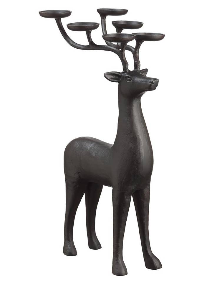 29” Reindeer Candleholder Bronze for wholesale by Amber Marie & Company