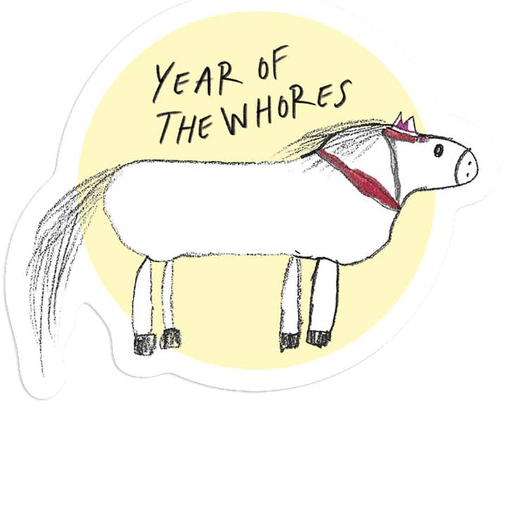Pegatina «Año de las putas» para venta al por mayor de Kaart Blanche