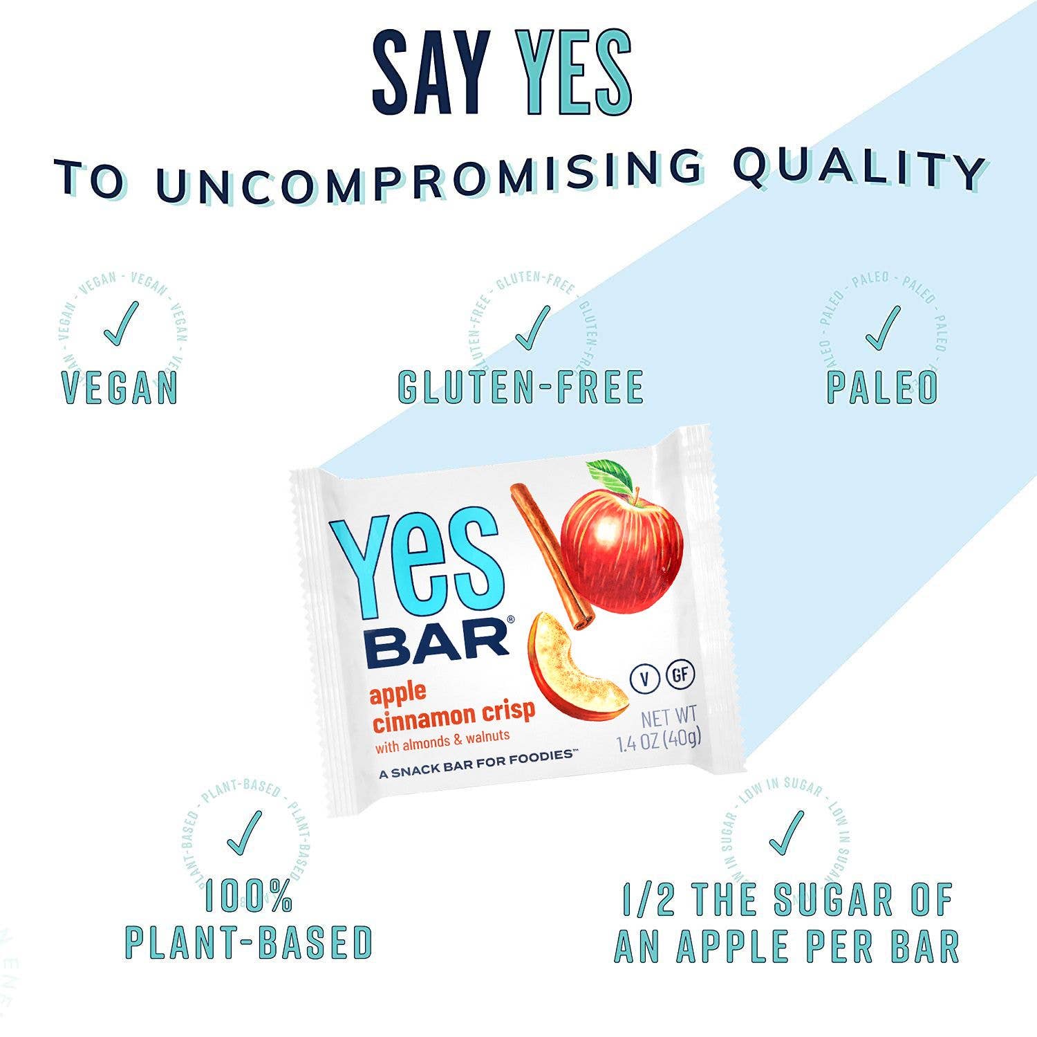 YES Bar® - Low Sugar Snack Bars – Großhandel Snack-Riegel – Apfel-Zimt-Knusper - Premium-Snackriegel aus echten Zutaten8