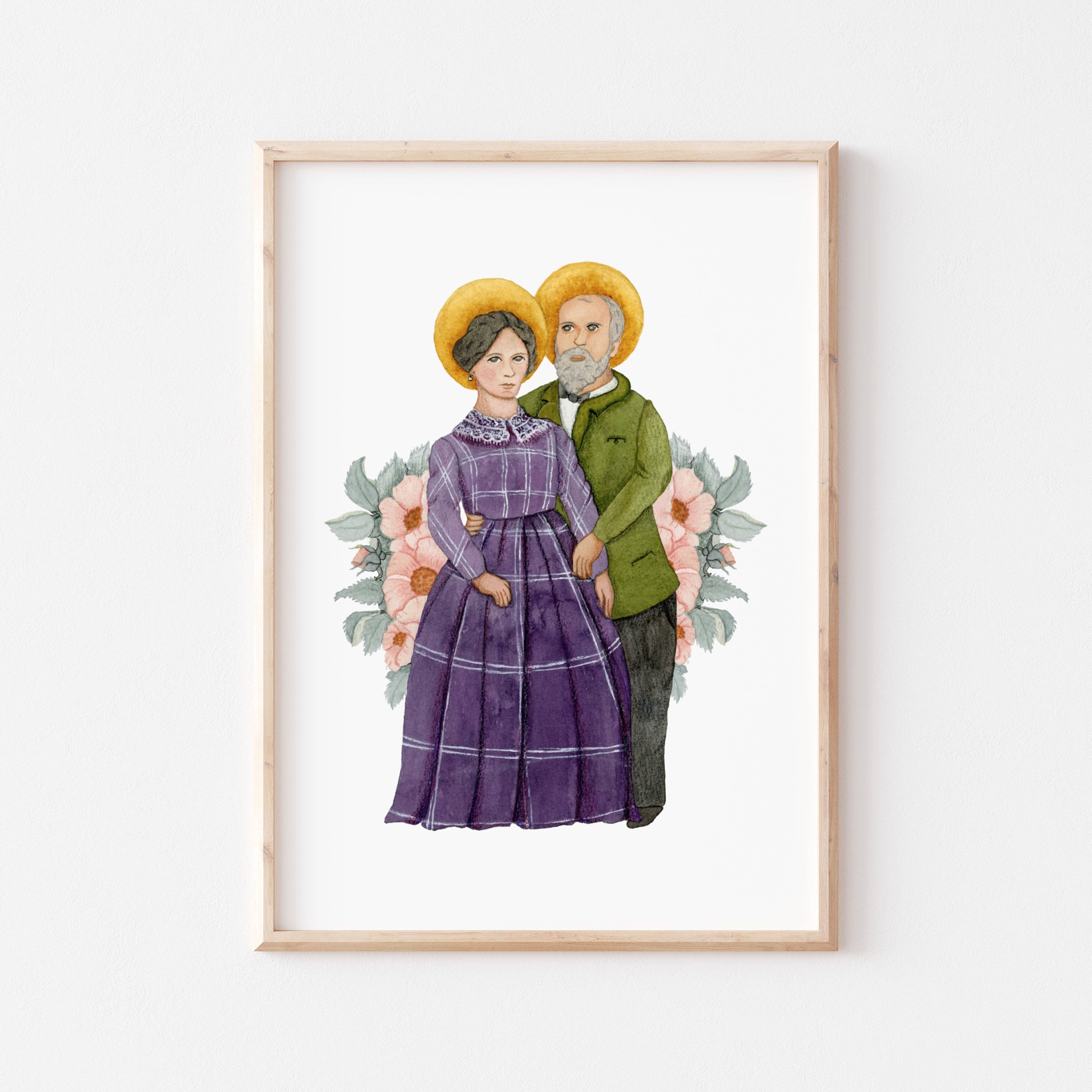 Peony&June Illustration - Vente Affiche d'art - Saint Louis et Zélie Martin0