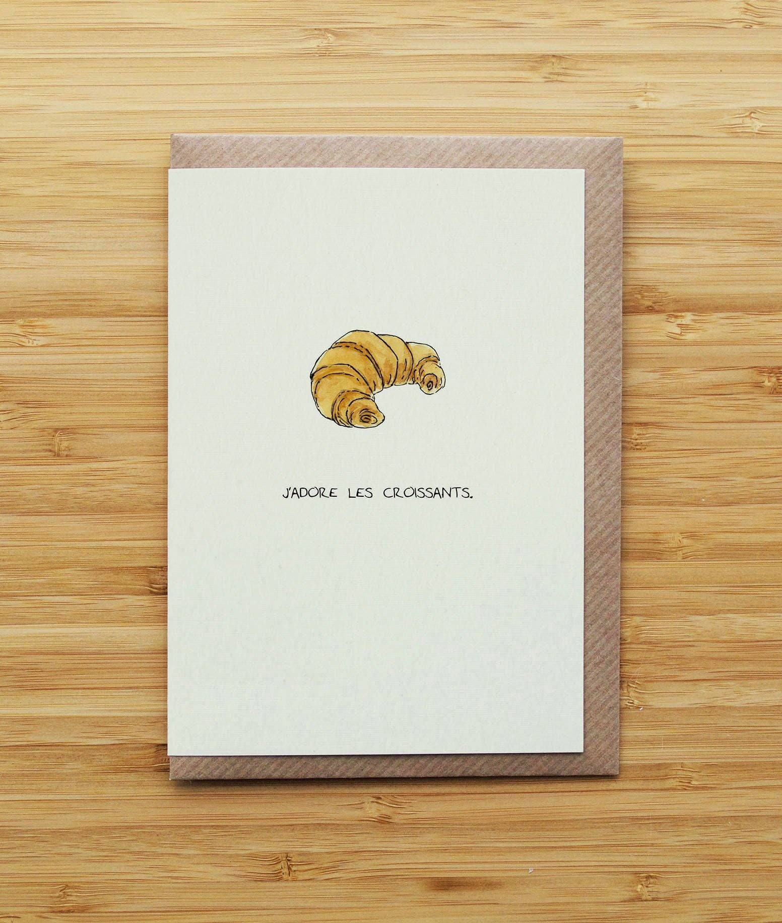 RossJDesigns - Vente Carte de vœux classique - Carte Croissants - Nourriture Française - Carte Recyclée0