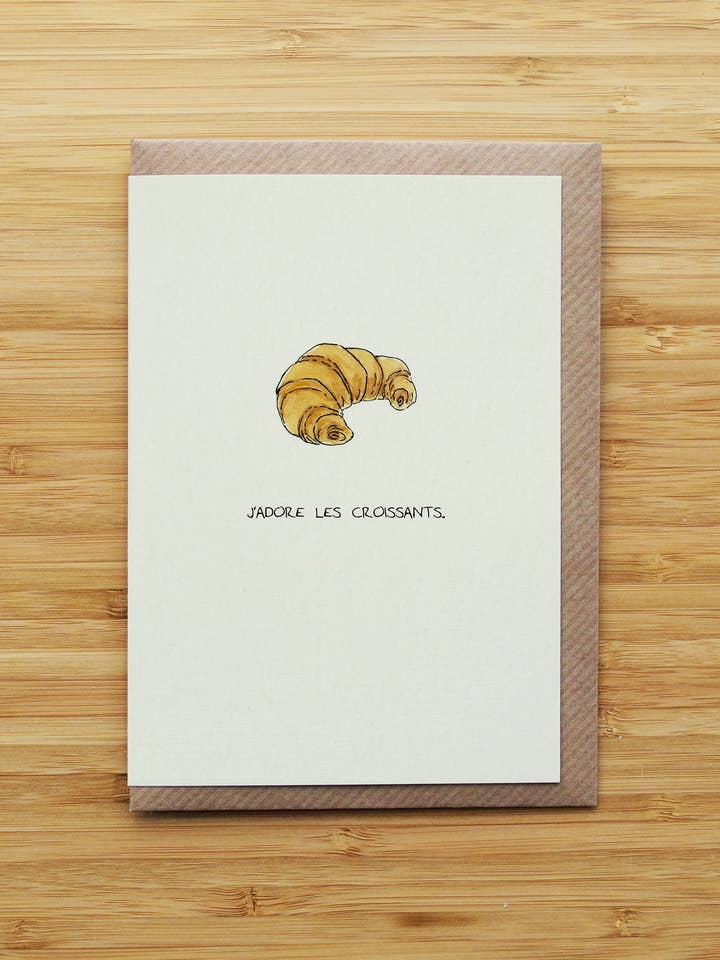 Carte Croissants - Nourriture Française - Carte Recyclée pour la vente par RossJDesigns