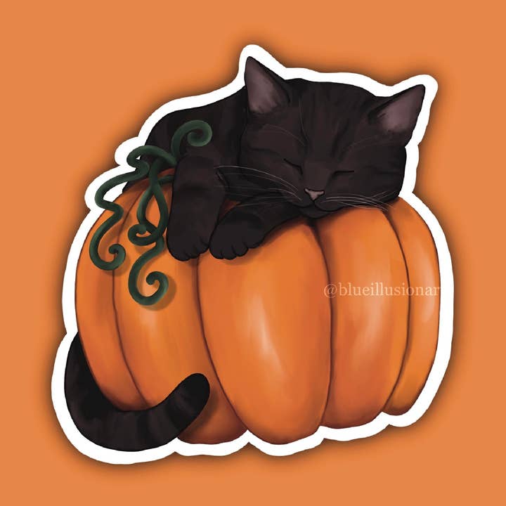 Pumpakatt | Enstaka Klistermärke för wholesale av Blue Illusion Art