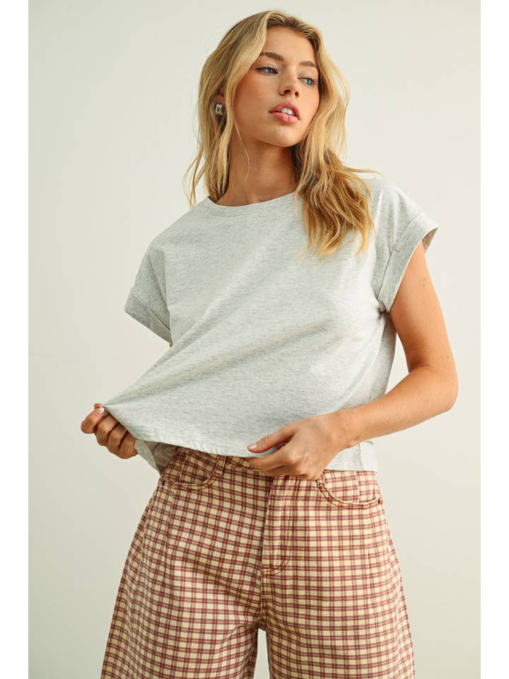 MIOU MUSE - Venta al por mayor Blusa - Mujer - Blusa de manga con puño y cuello redondo10