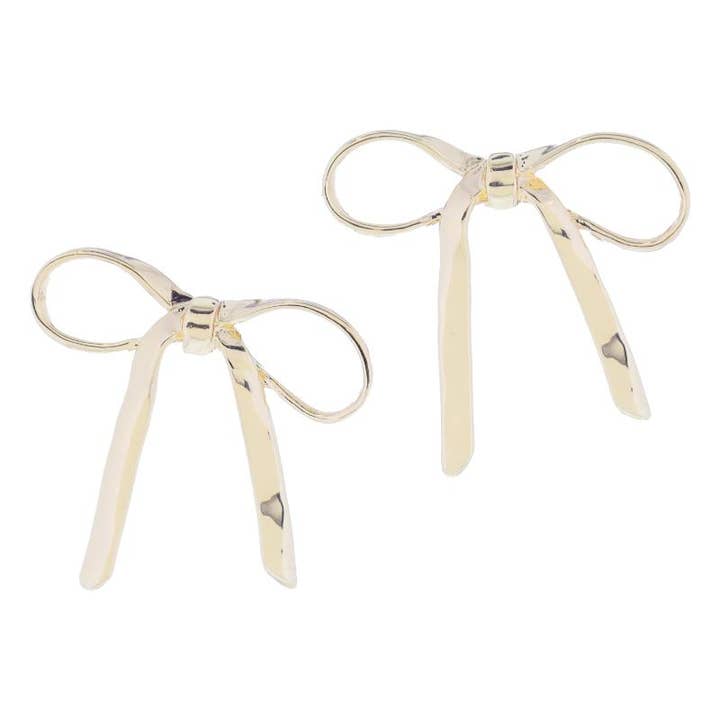 Jane Marie - Wholesale Dangle Earrings - Gold Ribbon Bow Earrings