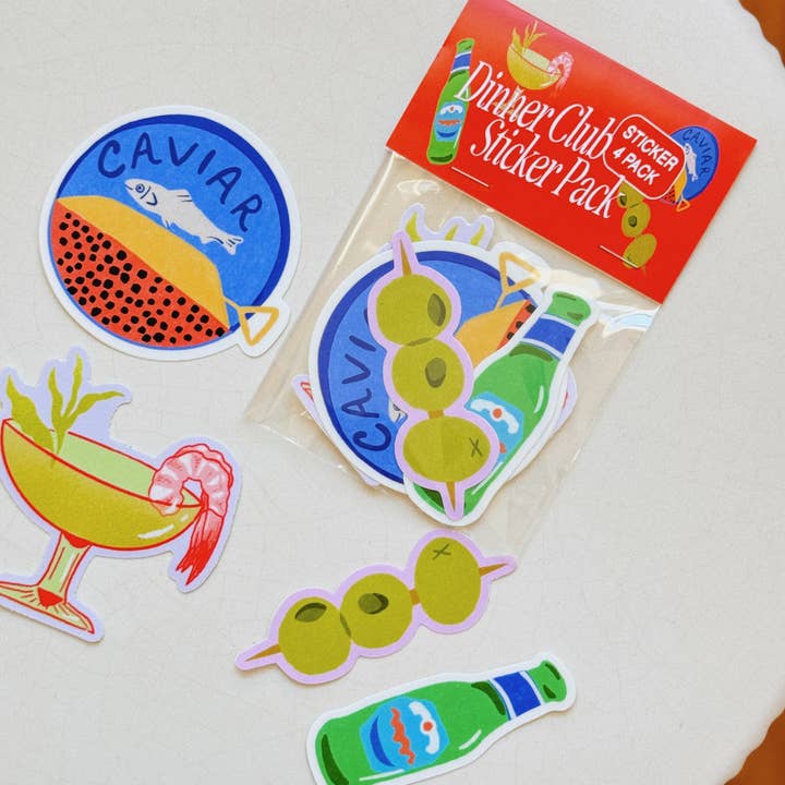 Mel Andrel - Wholesale Sticker - Dinner Club Sticker Pack