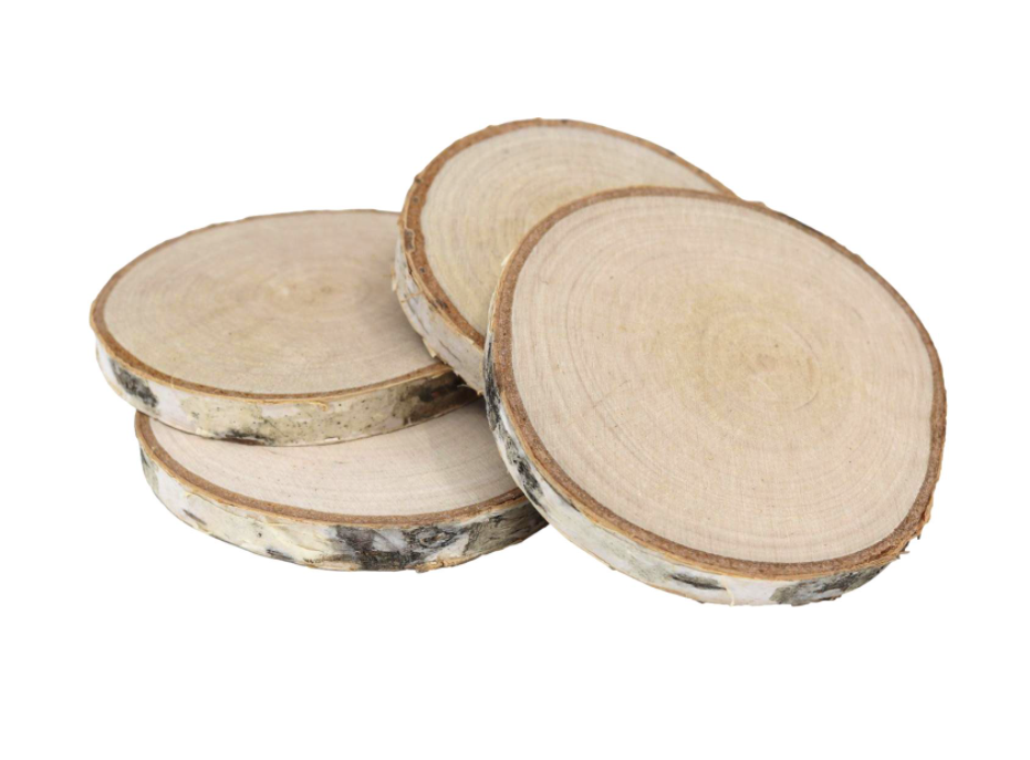 10 Pieces Unfinished Wood Coasters, 4 Inch Round Acacia Wooden Coasters for  Crafts with Non-Slip Silicon Dots for DIY Stained Painting Wood Engraving